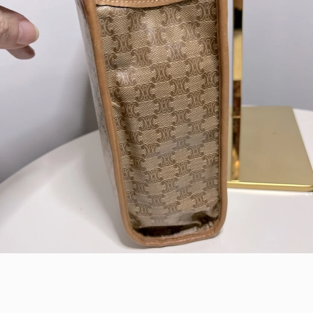 Celine Brown and Tan Clutch Bag with Leather Trim *FINAL PRICE* - Picture 8 of 13